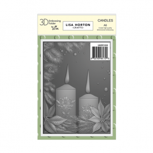 candles -3D Embossing Folder by lisa horton crafts LHCEF244